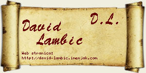 David Lambić vizit kartica